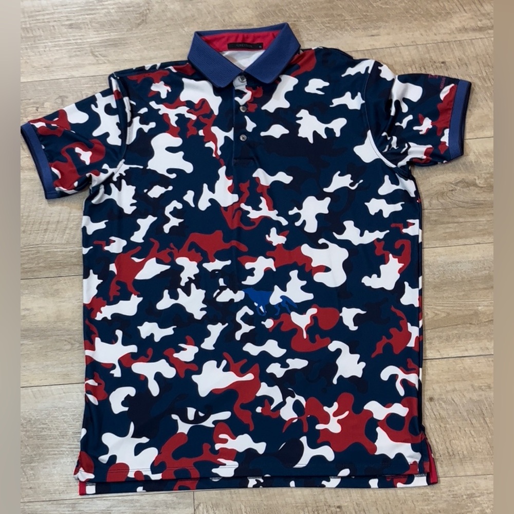 Greyson Red, White, and Blue Camo Polo Shirt